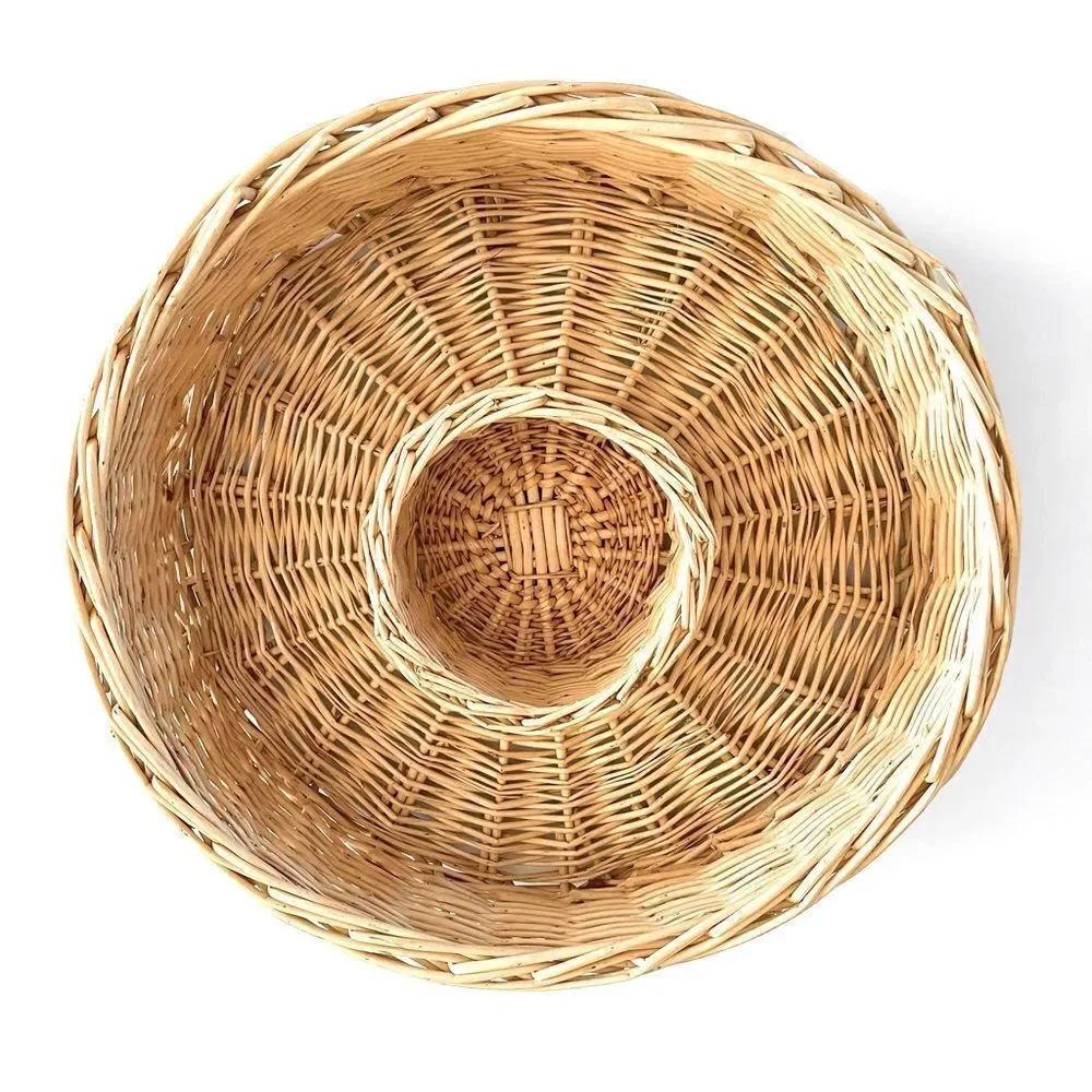 Wicker Rattan Chips & Dip Basket Bowl